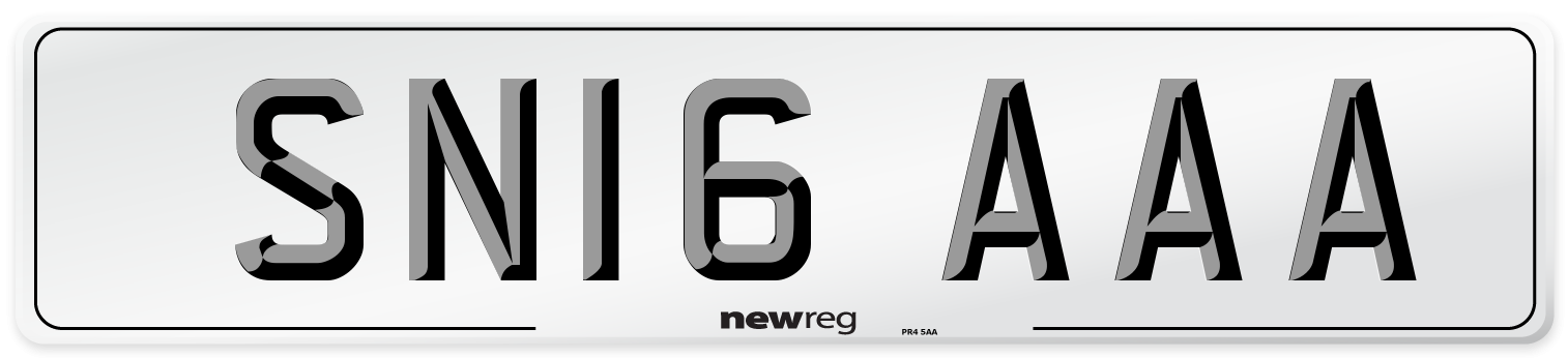 SN16 AAA Number Plate from New Reg